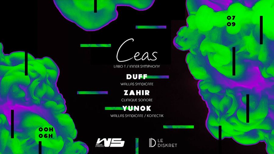 Flyer soirée Ceas au Diskret, Lyon